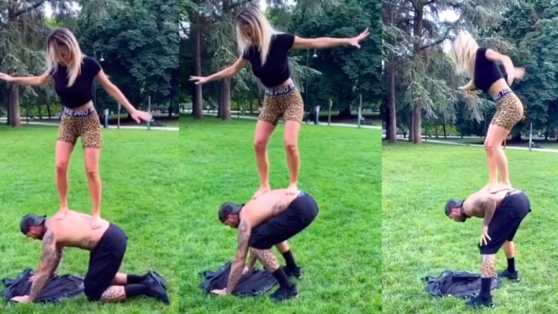 Diletta Leotta, acrobazie sulla schiena di King Toretto