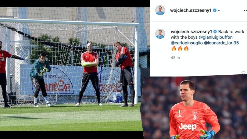 Juve, Szczesny torna alla Continassa: "Di nuovo a lavoro con i ragazzi"