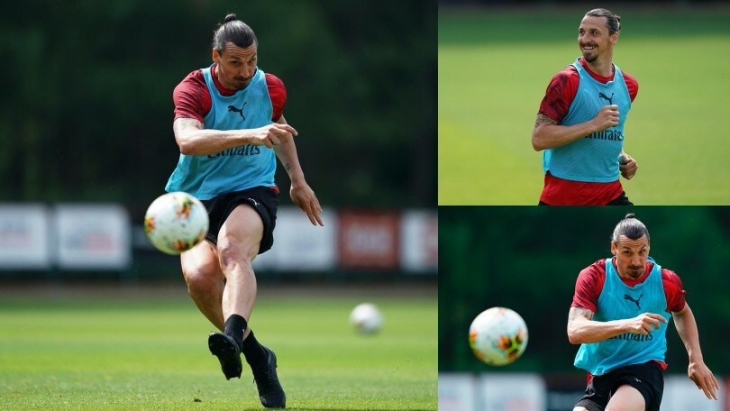 Milan, Ibra-show in allenamento: sorride e scalda il sinistro