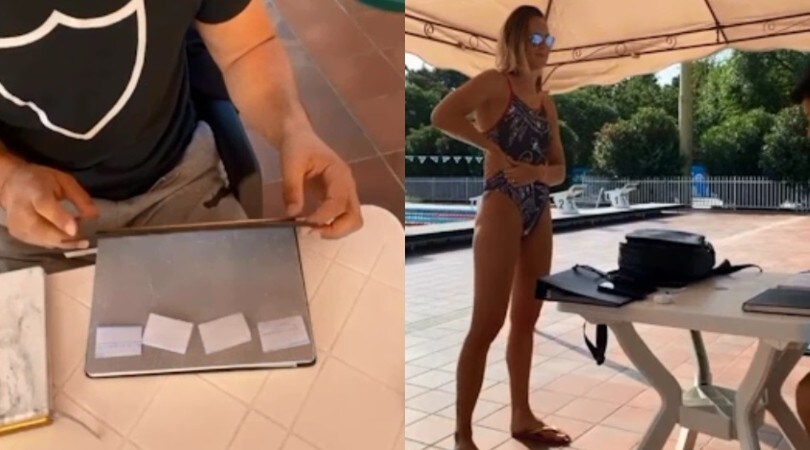 Federica Pellegrini si cimenta con un allenamento particolare