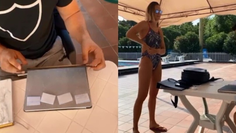 Federica Pellegrini si cimenta con un allenamento particolare