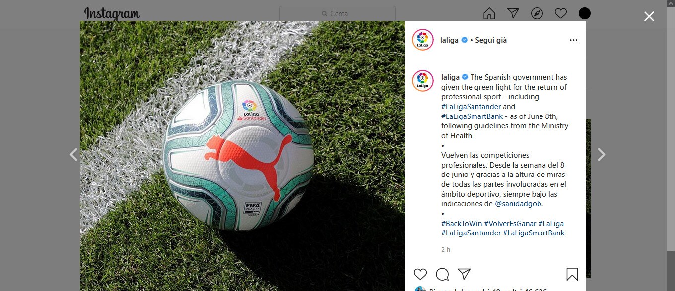Ufficiale, la Liga torna in campo: l'8 giugno si riparte
