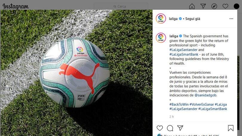 Ufficiale, la Liga torna in campo: l'8 giugno si riparte