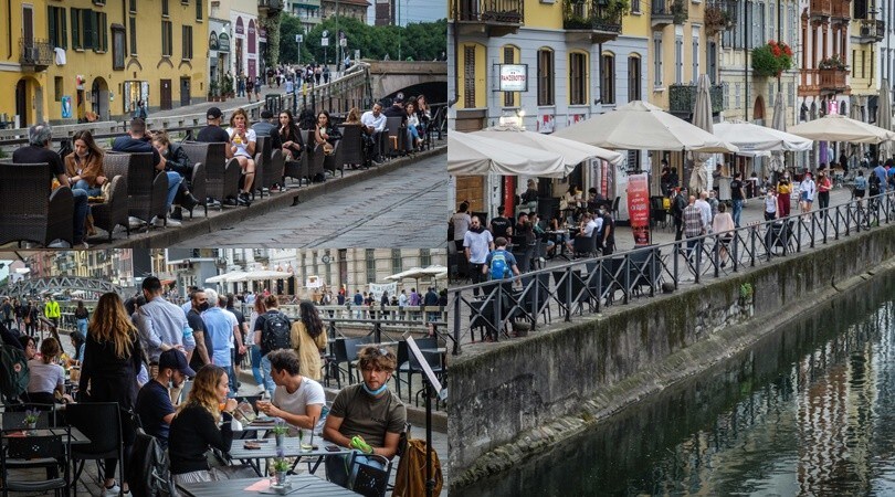 Coronavirus, Fase 2 a Milano: boom di aperitivi sui Navigli, poche mascherine