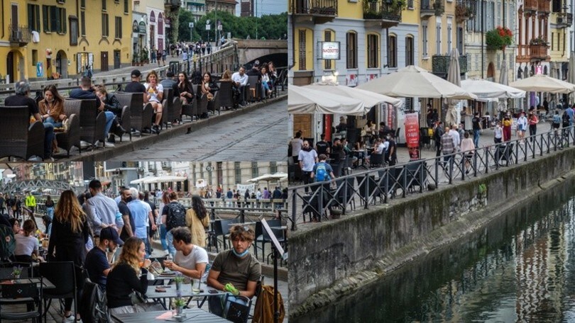 Coronavirus, Fase 2 a Milano: boom di aperitivi sui Navigli, poche mascherine