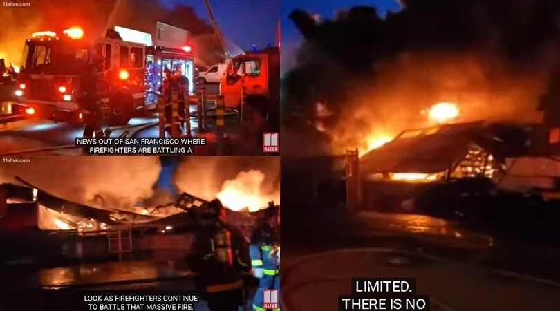 Fisherman's Wharf, le incredibili immagini dell'incendio a San Francisco