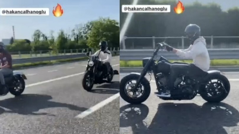 Ibrahimovic e Calhanoglu sfrecciano in moto