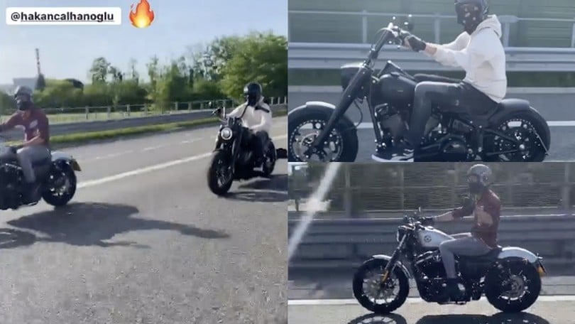 Ibrahimovic-Calhanoglu, show in moto sul lago di Como