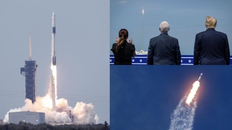 Trump si gode il lancio della SpaceX: in volo Crew Dragon