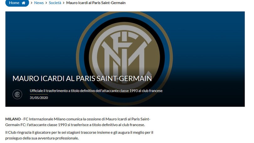 Psg, ufficiale l'arrivo di Mauro Icardi