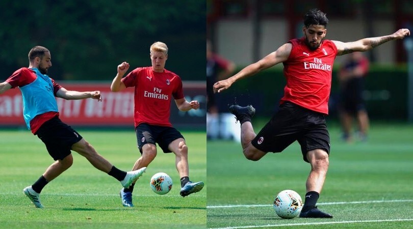 Milan, partitella e tiri in porta con la mente a Juve e Roma