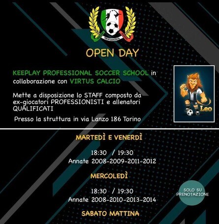 Virtus e Keeplay Professional Soccer School aprono ai battenti con lezioni di calcio individuali