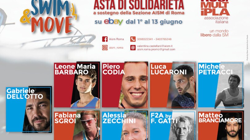 Swim&Move, l’asta solidale a sostegno di AISM Roma Dall’1 al 13 giugno