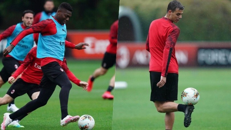 Il Milan verso la Juve: Leao sprinta, Maldini Jr. va di tacco
