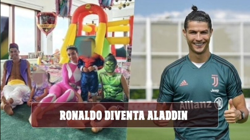 Ronaldo, che festa in casa: lui è Aladdin, Georgina il Power Ranger rosa