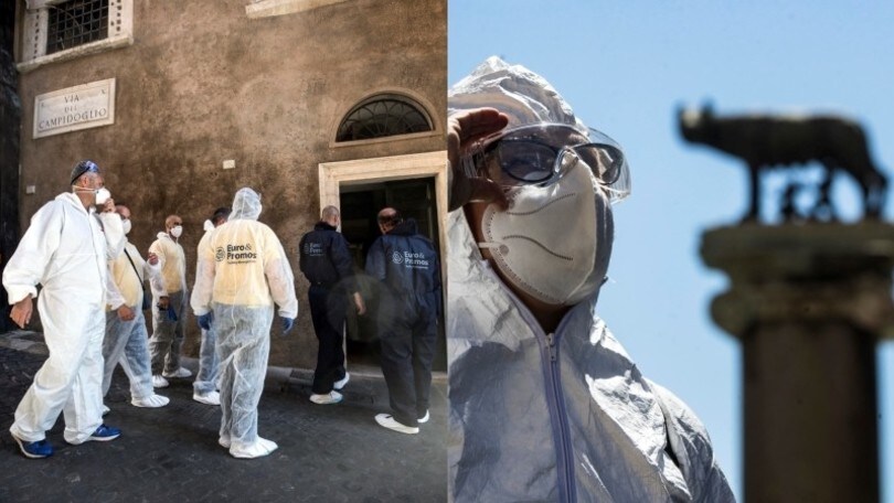 Coronavirus, a Roma anche il Campidoglio viene sanificato