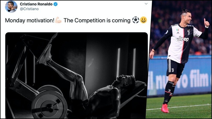 Juve-Milan, Cristiano Ronaldo è pronto: "Motivazione del lunedì, la competizione sta arrivando!"