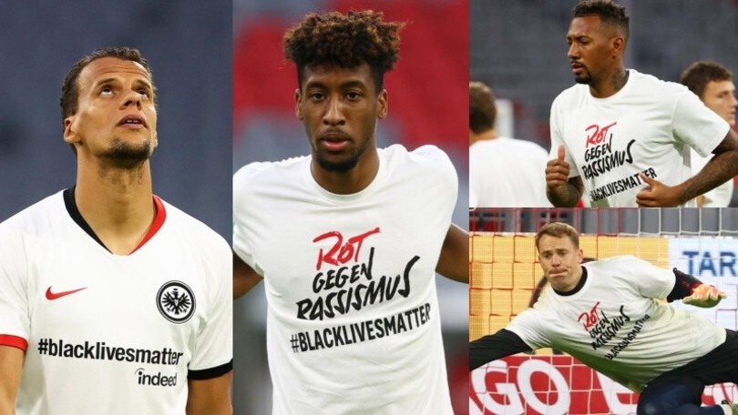 "Black Lives Matter" sulle maglie di Eintracht e Bayern Monaco