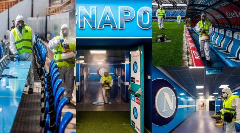 Napoli-Inter, San Paolo sanificato prima della Coppa Italia