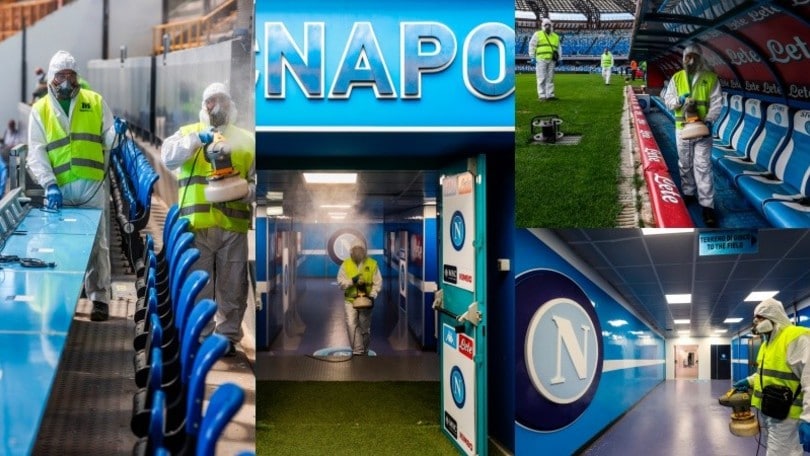 Napoli-Inter, San Paolo sanificato prima della Coppa Italia