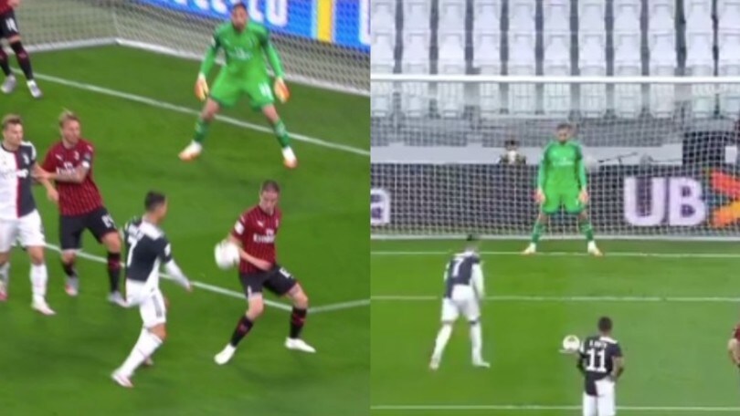 Juve-Milan, il fallo di Conti e il rigore sbagliato da Ronaldo