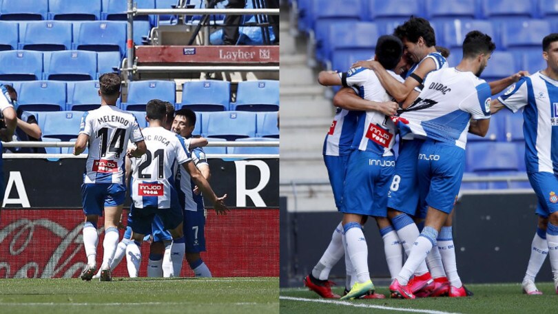 Espanyol-Alaves, tanti abbracci in campo dopo i gol