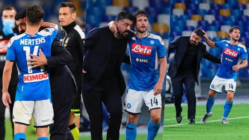 Napoli-Inter, Mertens è decisivo: la dedica è per Gattuso
