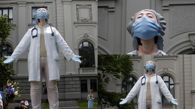 Lettonia, una statua di sei metri per i medici di tutto il mondo
