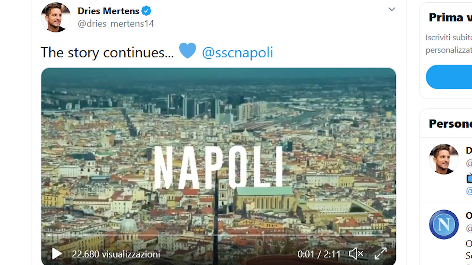 Napoli, ufficiale il rinnovo di Mertens fino al 2022