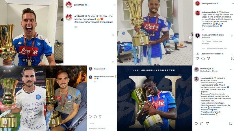 Il Napoli batte la Juve e vince la Coppa Italia: che festa sui social!