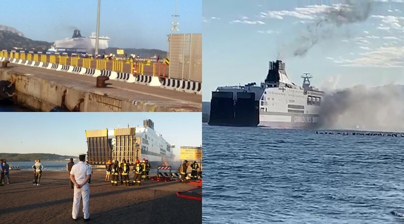 Olbia, incendio a bordo: che paura su un traghetto della Grimaldi!