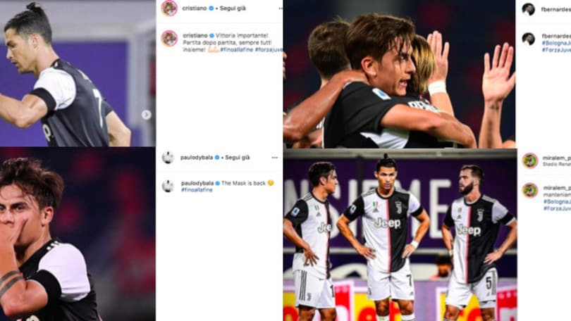 La Juve ritrova la vittoria, la festa dei giocatori sui social