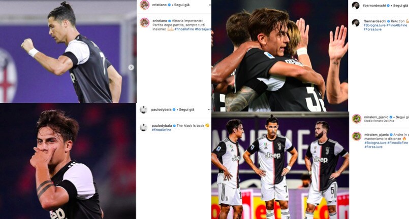 Juve, i giocatori sui social: "Che reazione, vittoria importante"