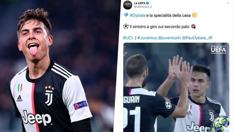 Dybala, la Uefa celebra la specialità della casa: il sinistro a giro