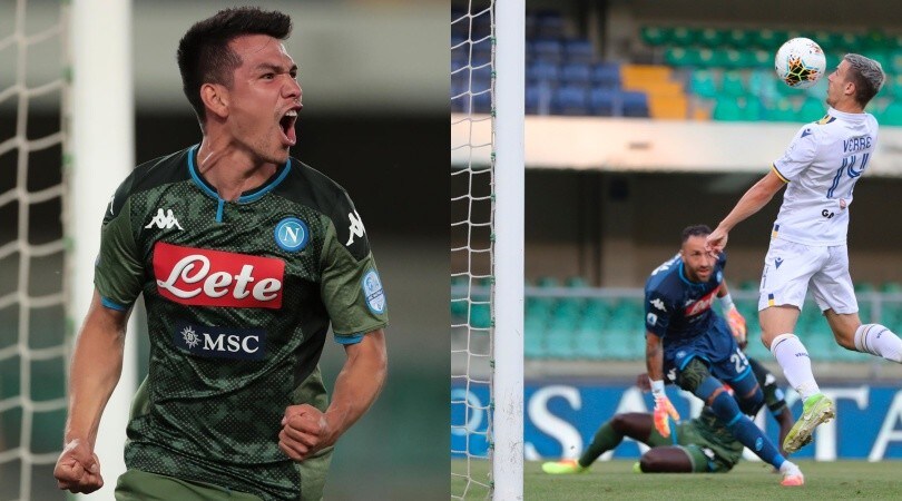 Il Napoli ritrova Lozano-gol contro il Verona. Verre, che errore!