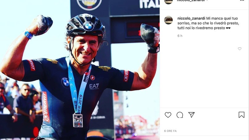 Zanardi, il figlio: "Mi manca quel tuo sorriso, so che presto lo rivedremo"