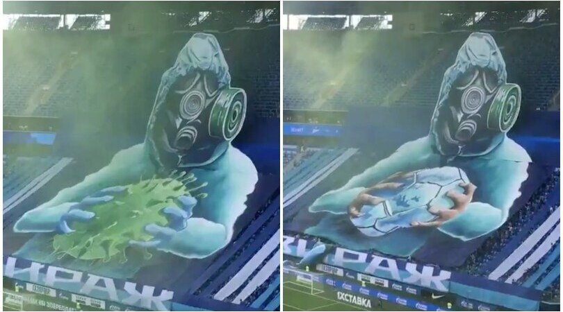 Coronavirus e calcio, la coreografia dello Zenit