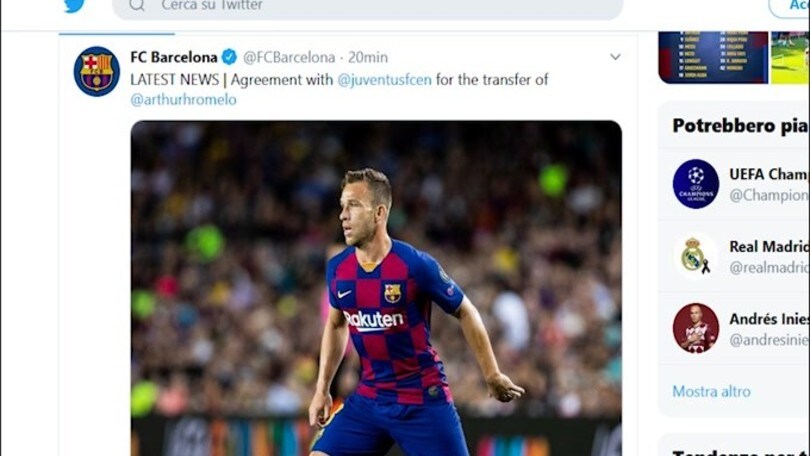 Juve, ufficiale l'arrivo di Arthur per 72 mln