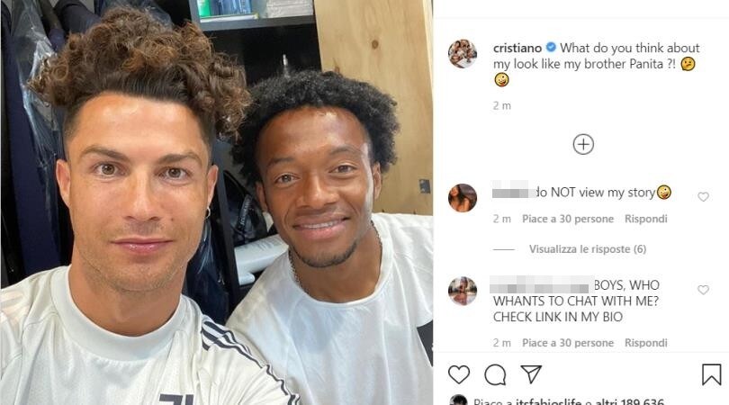 Juve, Ronaldo cambia look e Cuadrado scherza: "L'ha fatto per me"
