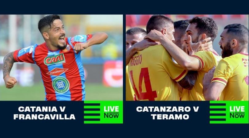 Catania-Francavilla e Catanzaro-Teramo in diretta su LIVENow