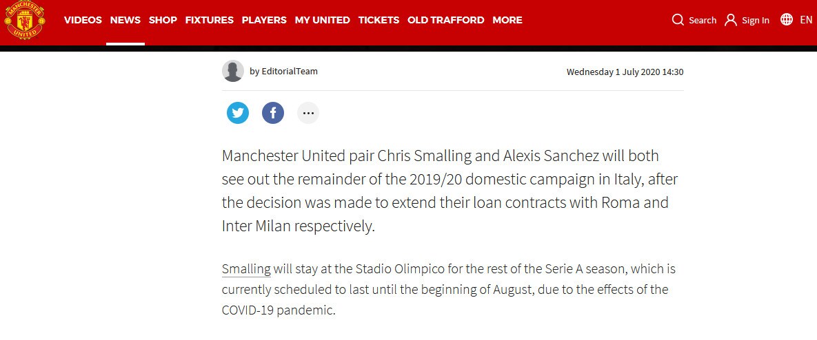 Roma, Smalling resterà solo per il campionato