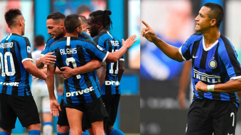 Sanchez protagonista nel 6-0 dell'Inter al Brescia