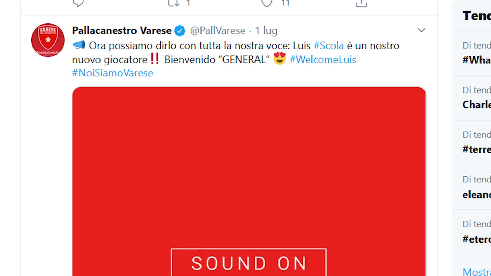 Basket: a Varese arriva Luis Scola