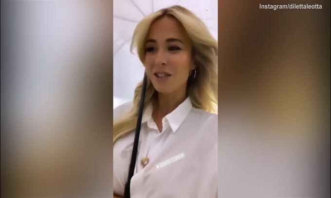 Diletta Leotta sorpresa dal temporale