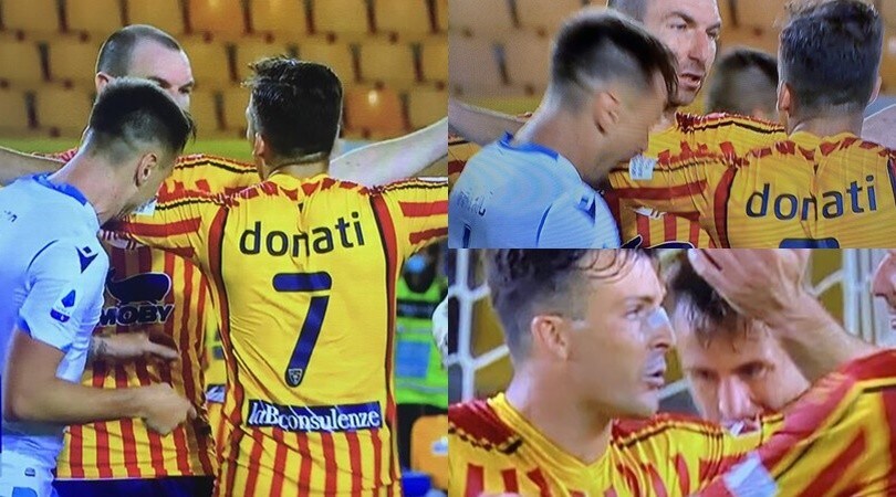 Patric, follia nel recupero di Lecce-Lazio: il morso a Donati