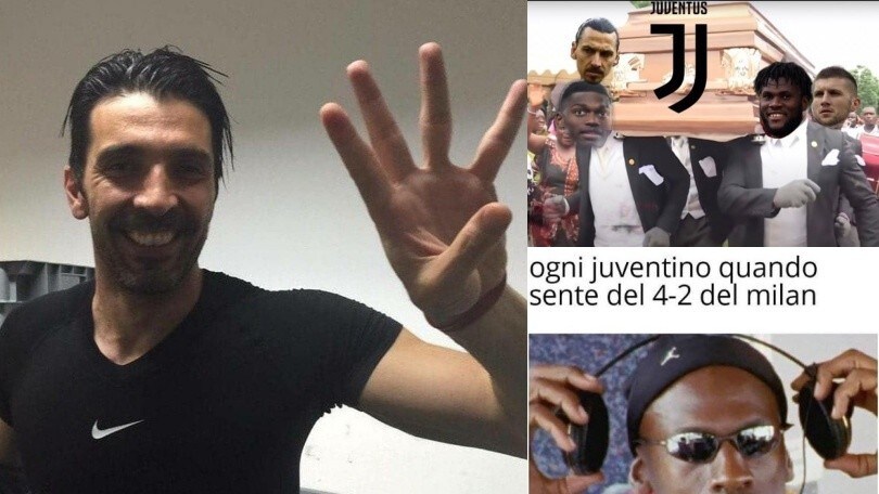 Il Milan cala il poker alla Juve: social scatenati