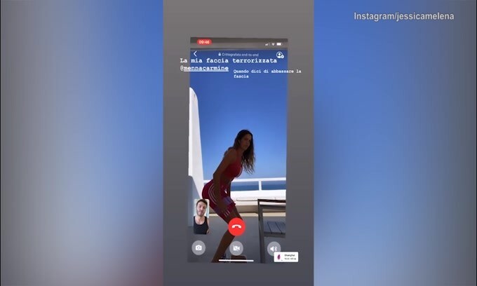 Allenamento per Jessica Melena, ma un esercizio la preoccupa...