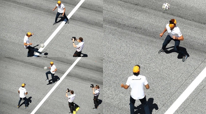 Sainz e Norris, show di palleggi sul circuito di Spielberg