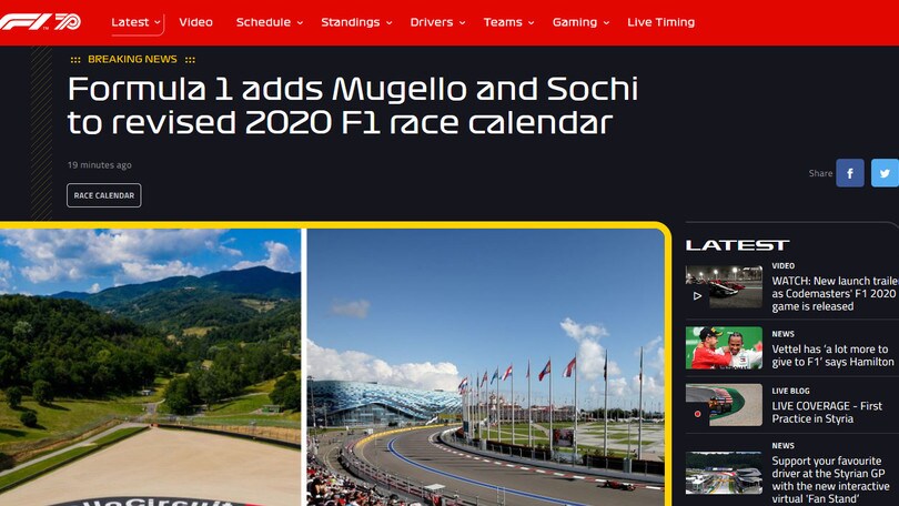 Ufficiale: il Mugello ospiterà un Gp di F1