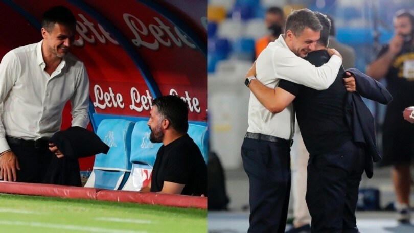 Gattuso ritrova Maldini prima di Napoli-Milan: abbracci e confronto